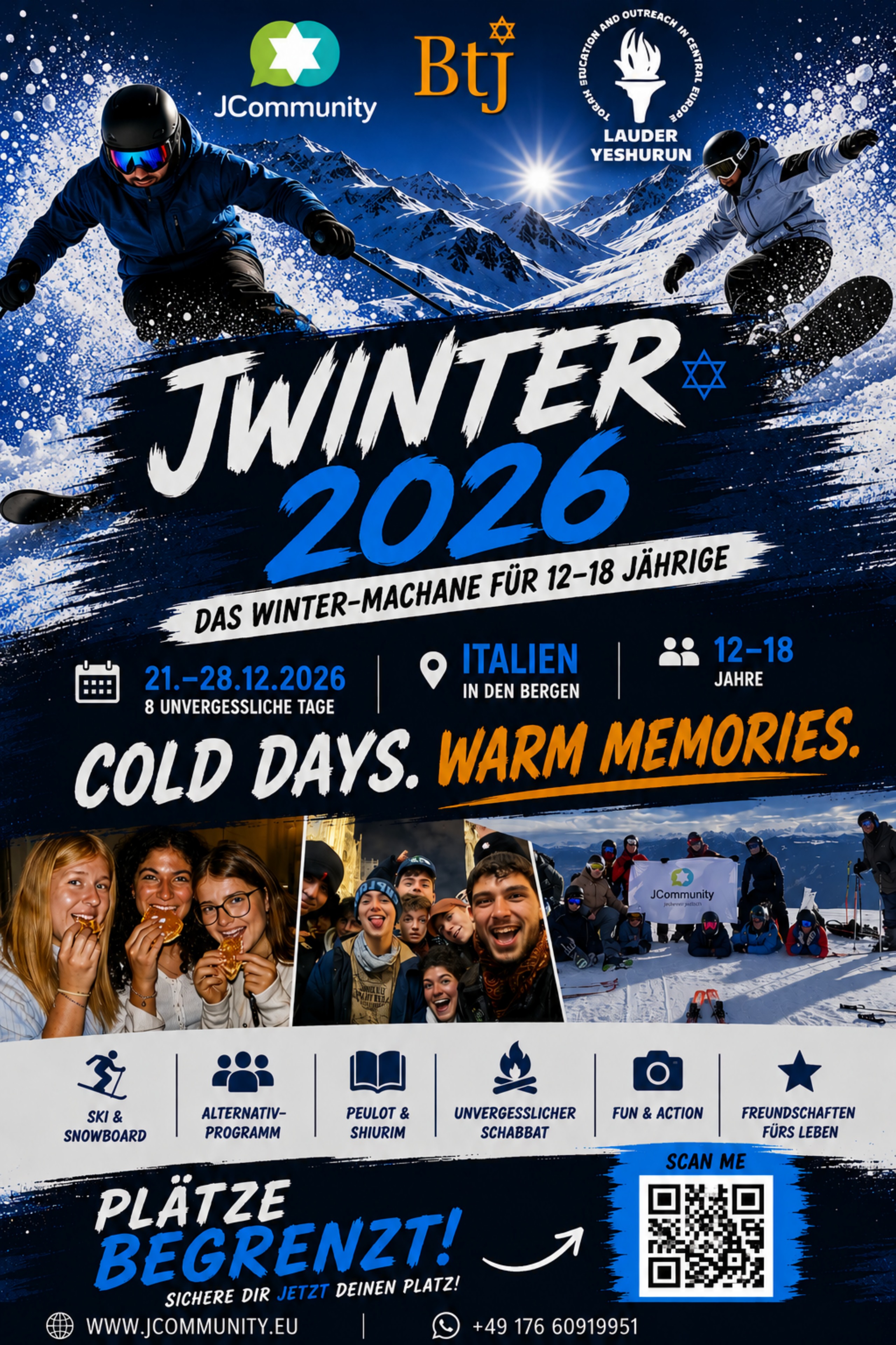 JWinter 2026 – Winter-Machane für 12- bis 18-Jährige, 21. bis 28. Dezember 2026 in Italien.